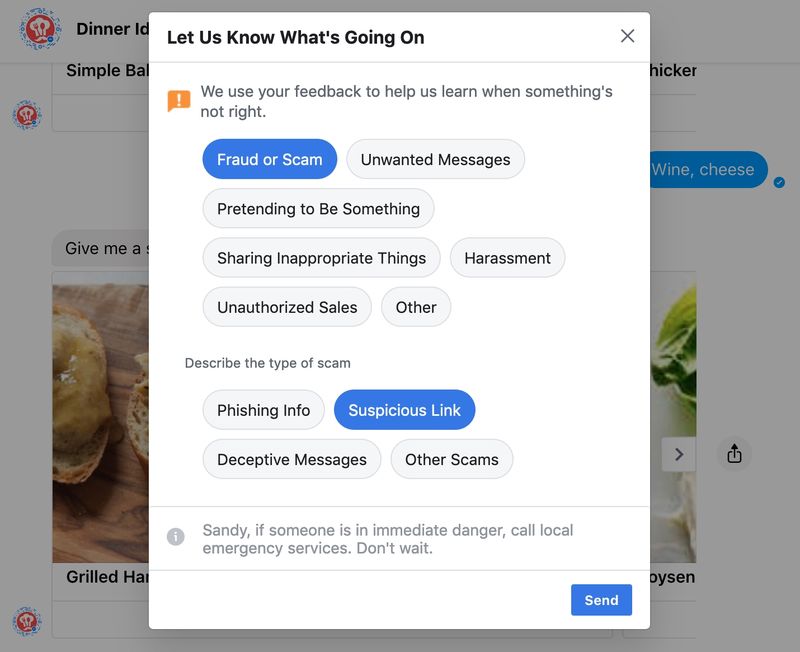 FB Messenger Choisissez le Web de commentaires