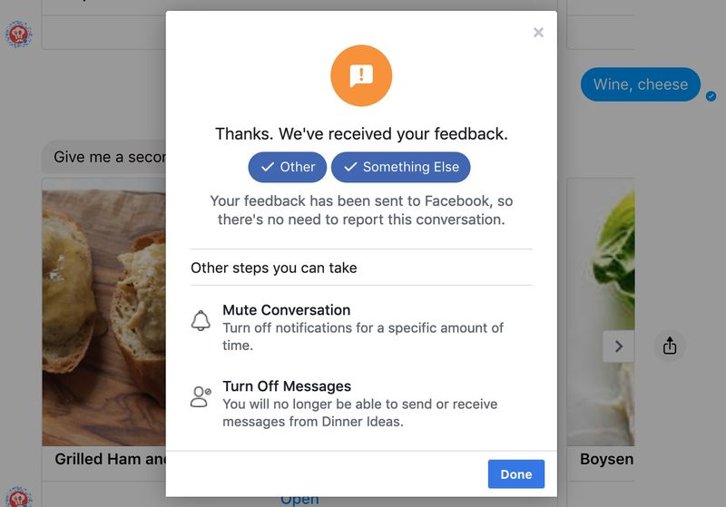 FB Messenger Envoyer des commentaires Web