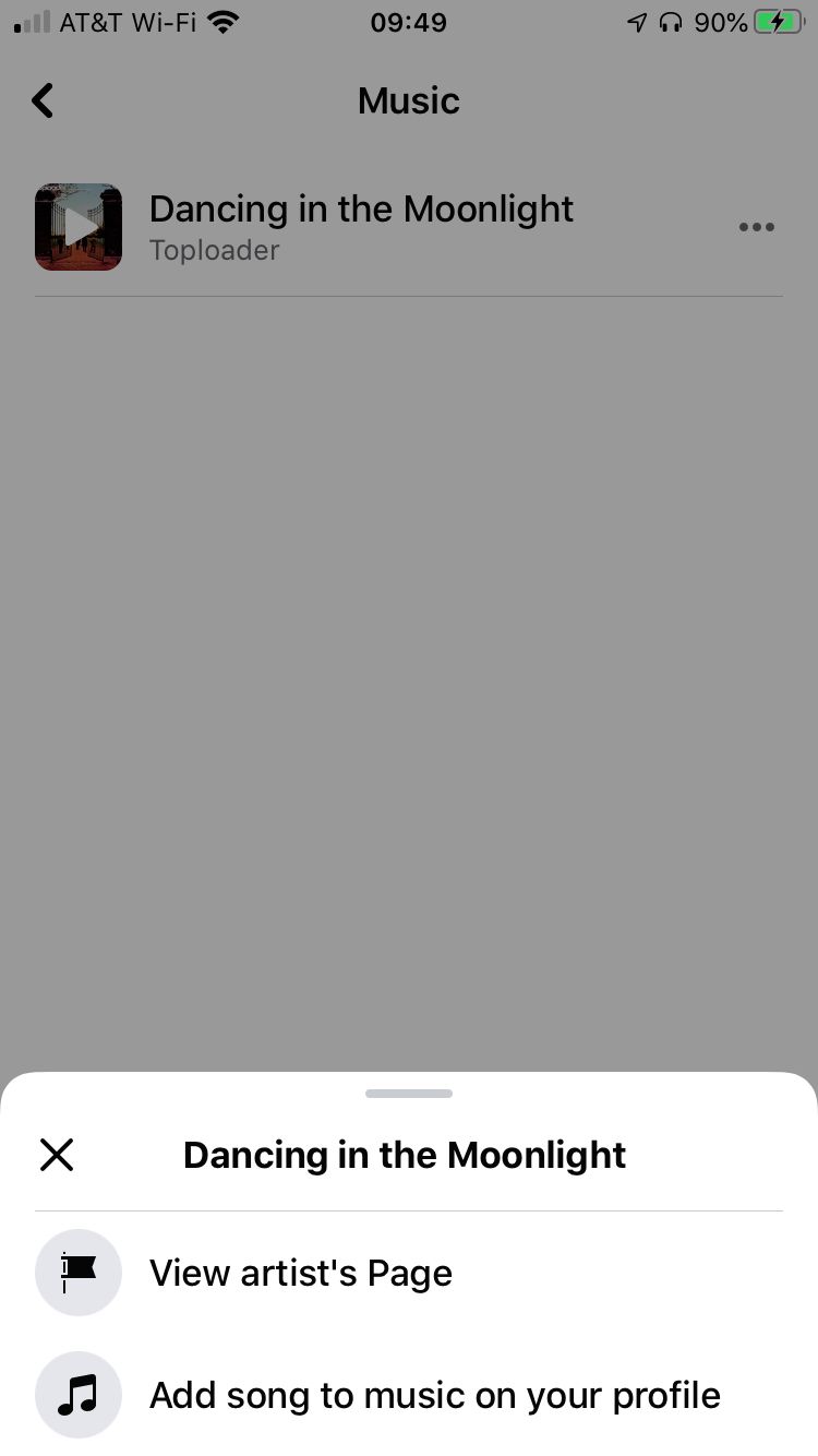 Afficher la musique sur le profil Facebook iPhone