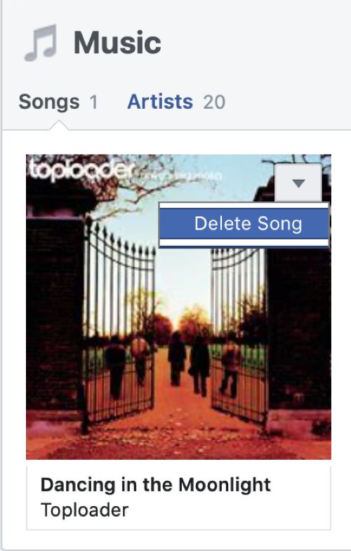 Supprimer la chanson sur le profil Web de Facebook