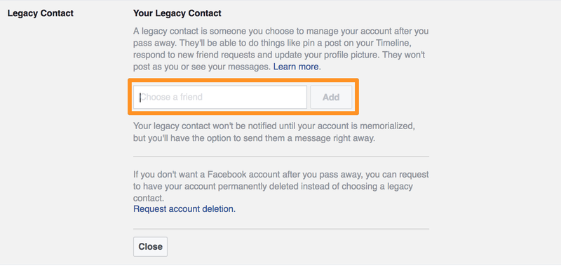 Formulaire Facebook de contact hérité