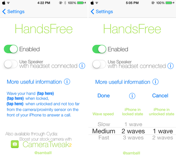 HandsFree-settings-panel