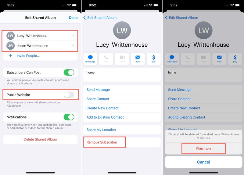 iPhone Photos Stop Sharing an Album