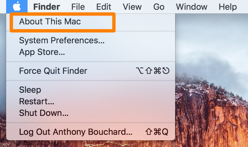 Find Mac model number - About This Mac