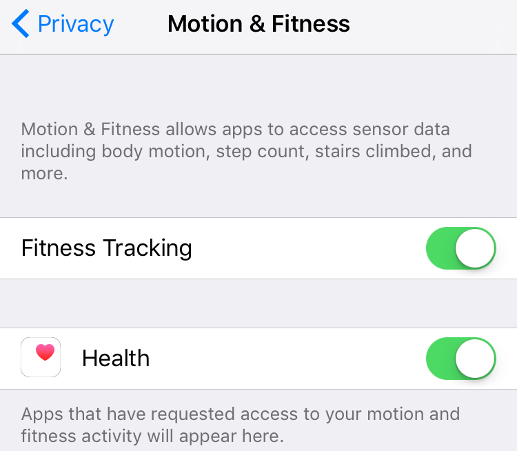 Motion and Fitness tracking