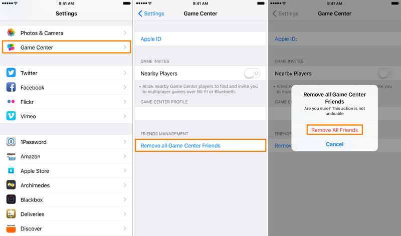 Supprimer tous les amis du Game Center iPhone