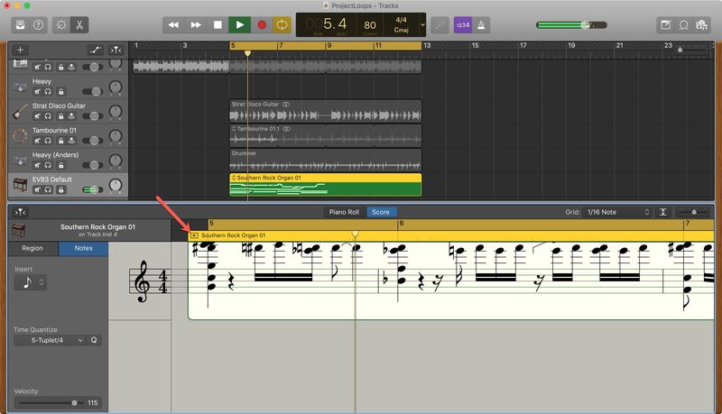 Éditeur de partition Play GarageBand Mac