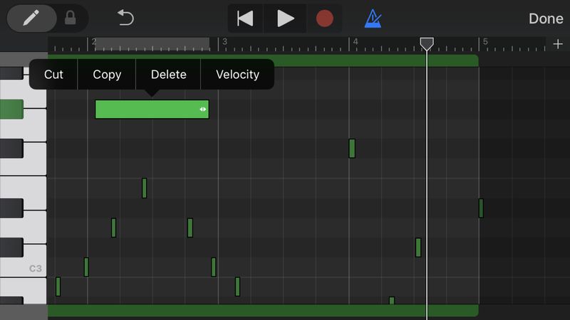 Couper Copier Note GarageBand iPhone