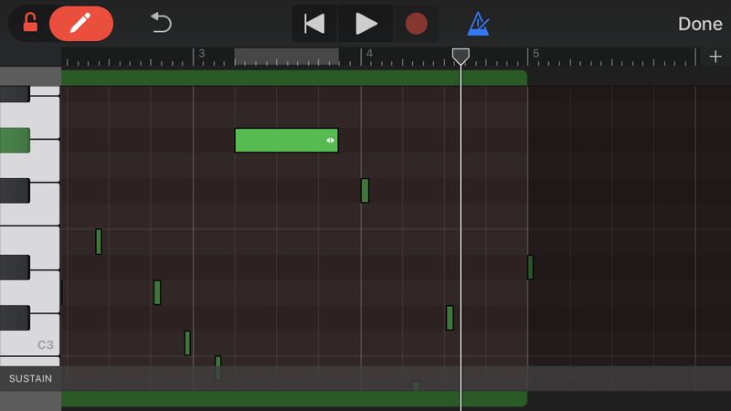 Ajouter une note GarageBand iPhone