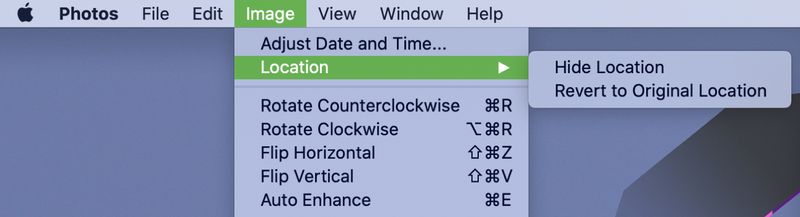 Location Information Photos Hide or Revert