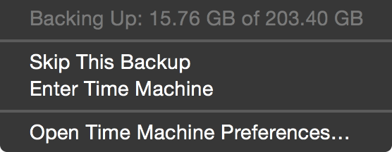 Time Machine Menu Bar icon