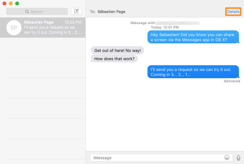 screen sharing from os x messages app