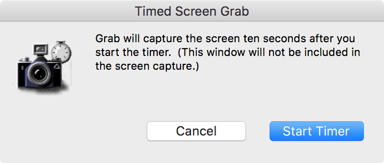 Grab App Timed Screenshot 10 Seconds Mac