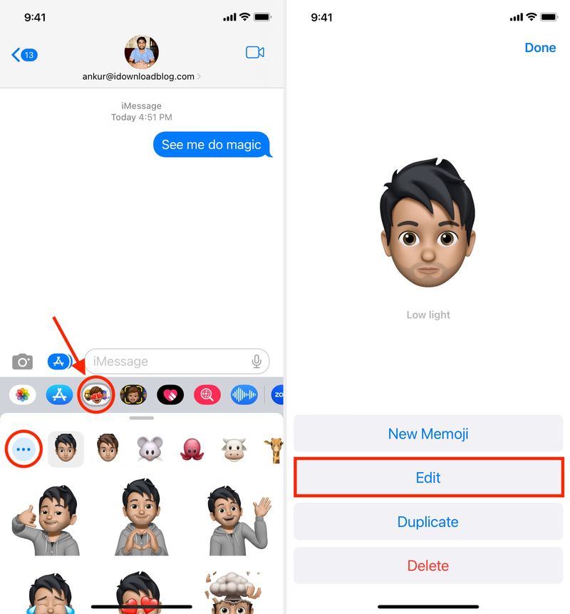 Modifiez vos Memojis sur iPhone dans l