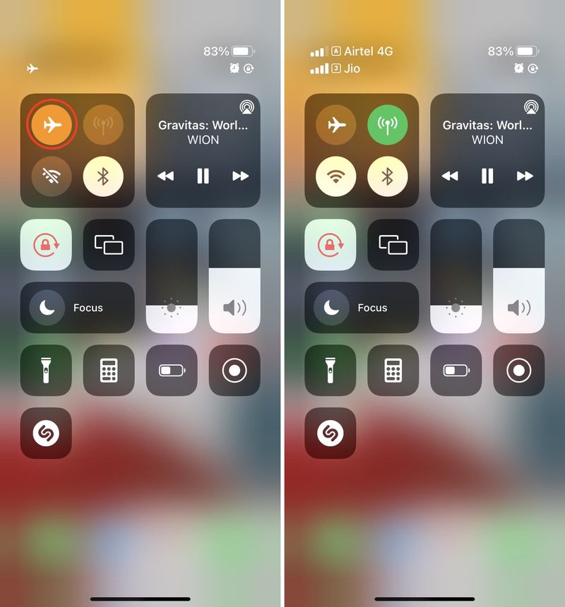 Mode avion activé et désactivé sur iPhone
