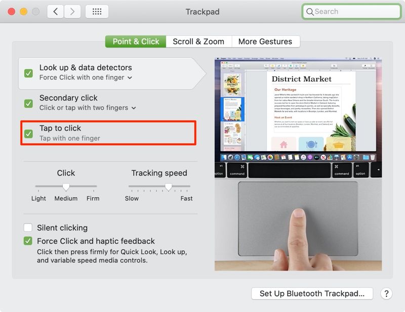 Appuyez pour cliquer - Trackpad Mac