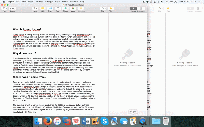 Basculer entre les documents ouverts Pages GIF