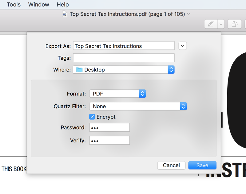 mot de passe protéger PDF Mac - crypter