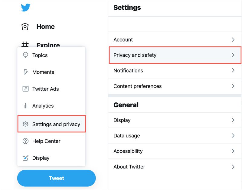 Sécurité de la confidentialité des paramètres Twitter