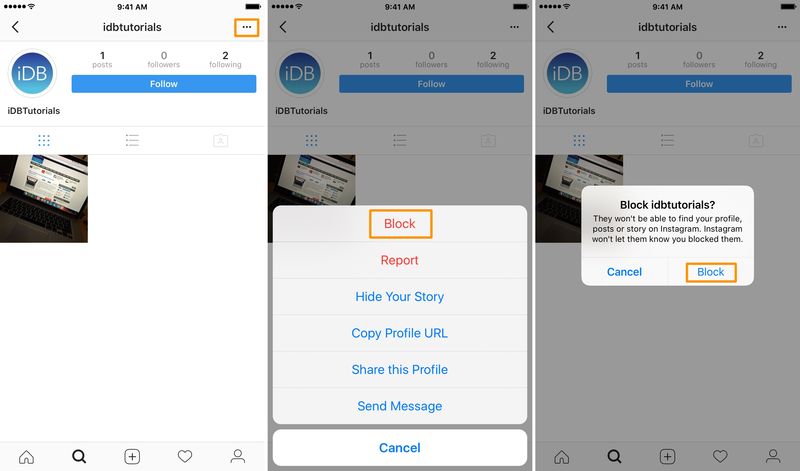Bloquer des personnes sur Instagram