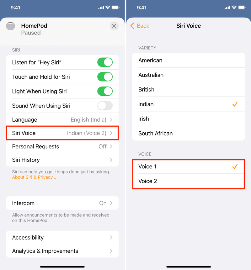 Change HomePod Siri voice from your iPhone