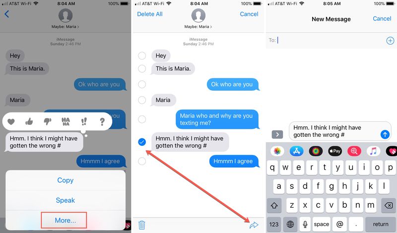 Transférer un message texte sur iPhone
