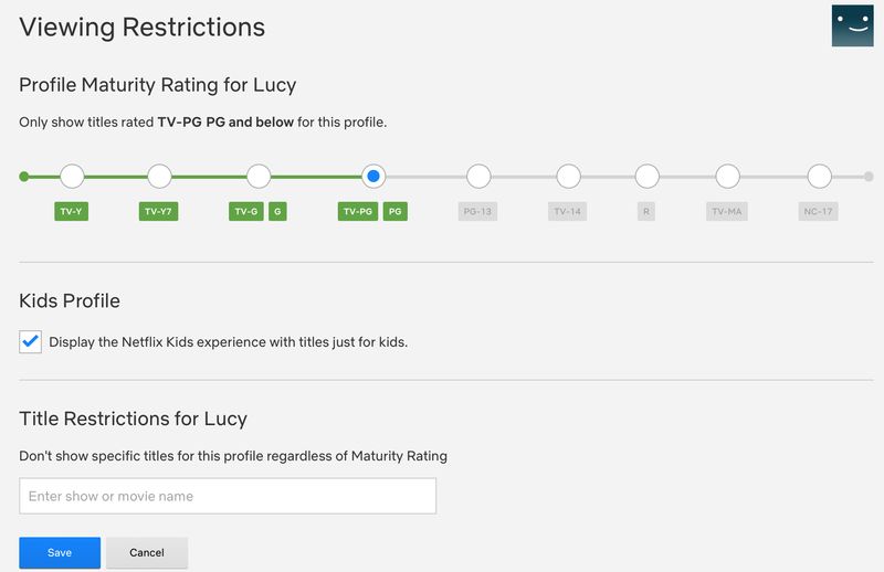 Restrictions de visionnage pour les enfants de Netflix Web