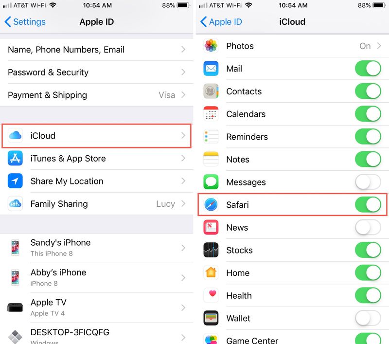 Access Safari in iCloud iPhone
