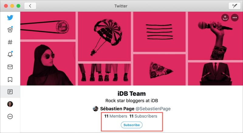 Mac membre de la liste Twitter