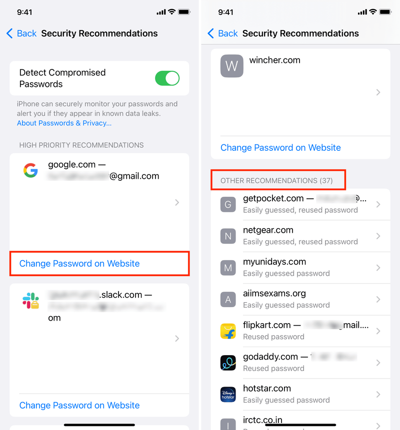 Change your compromised or risky passwords on iPhone