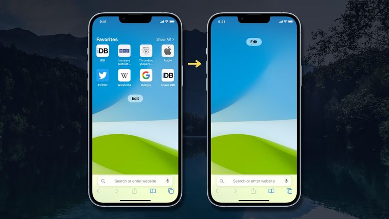 Masquer les favoris de Safari
