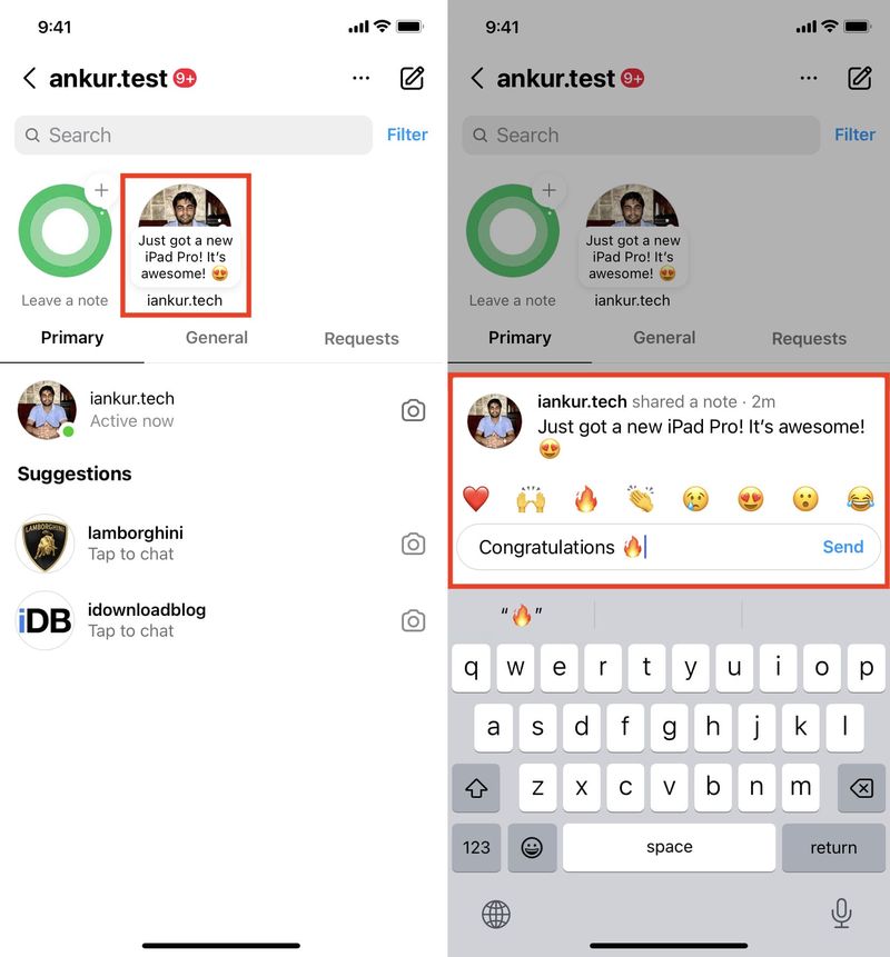 Reply to Instagram Note