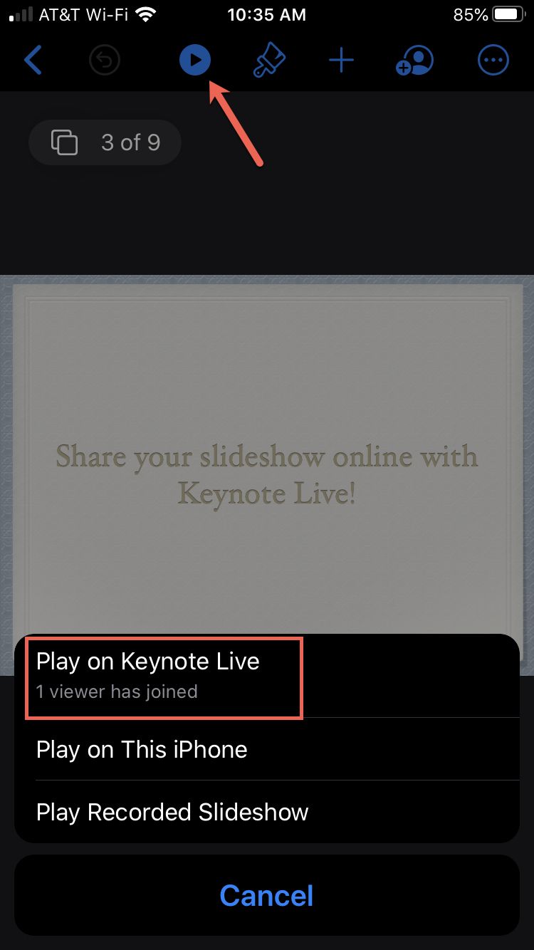 Play Later on Keynote Live iPhone