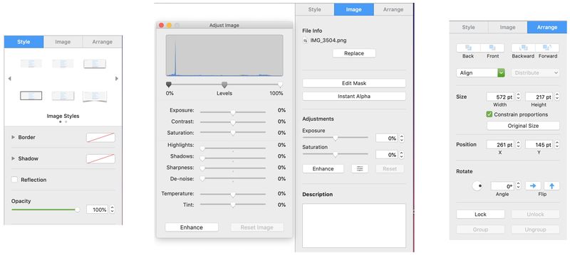 Edit Image Options in Keynote Mac