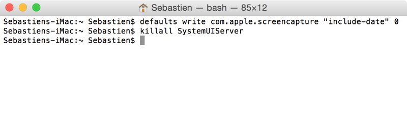 Terminal remove date and time of screenshot