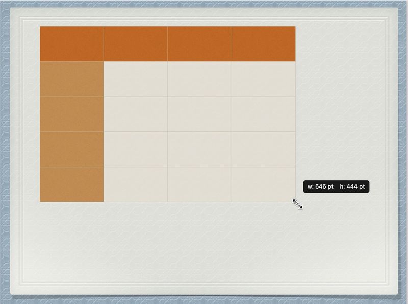 Keynote Resize a Table on Mac