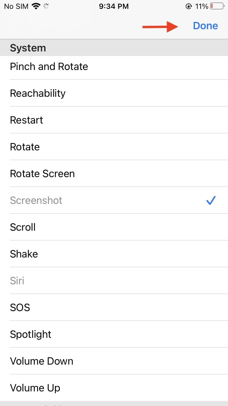 choose screenshot