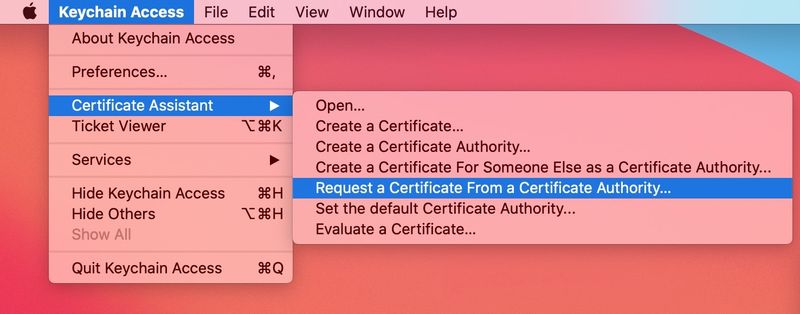 request a certificate from a certificate authority