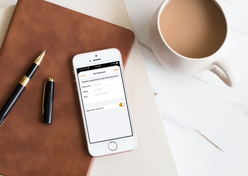 Définir le mot de passe Pages iPhone
