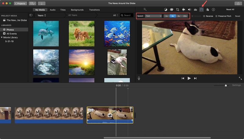 iMovie augmente la vitesse pour accélérer Mac