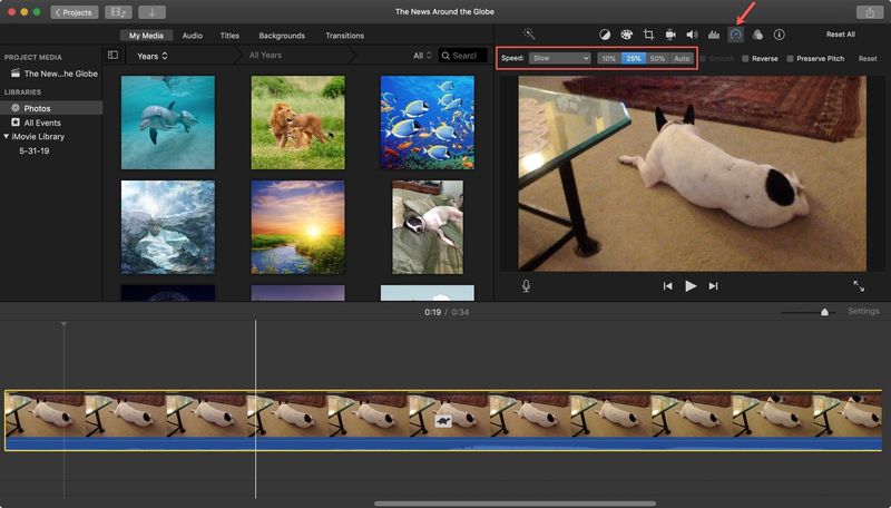 iMovie Diminuer la vitesse pour ralentir Mac