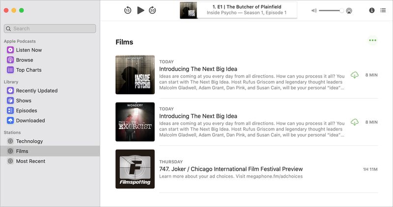 Podcasts Created Station Mac