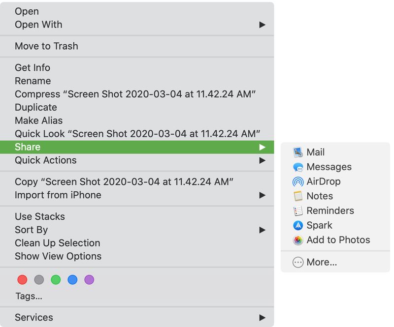 Mac Share Menu Shortcut Menu