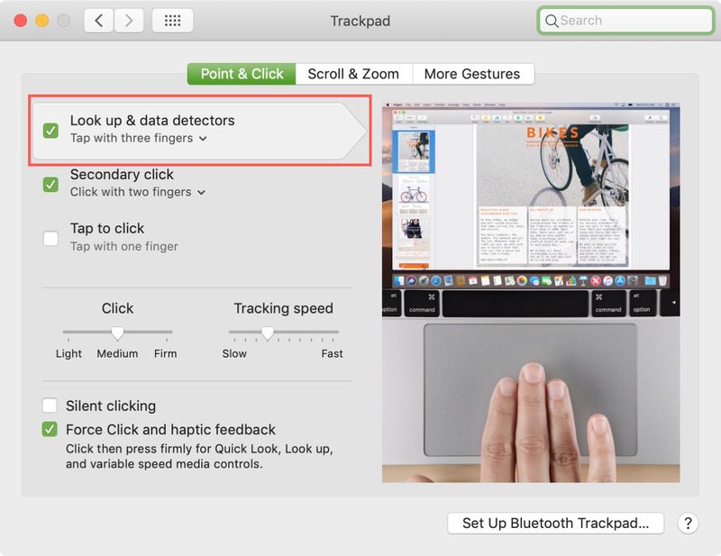 System Preferences TrackPad Point and Click