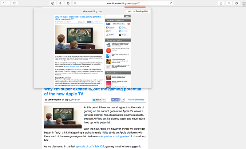 Safari Preview Trackpad Lookup