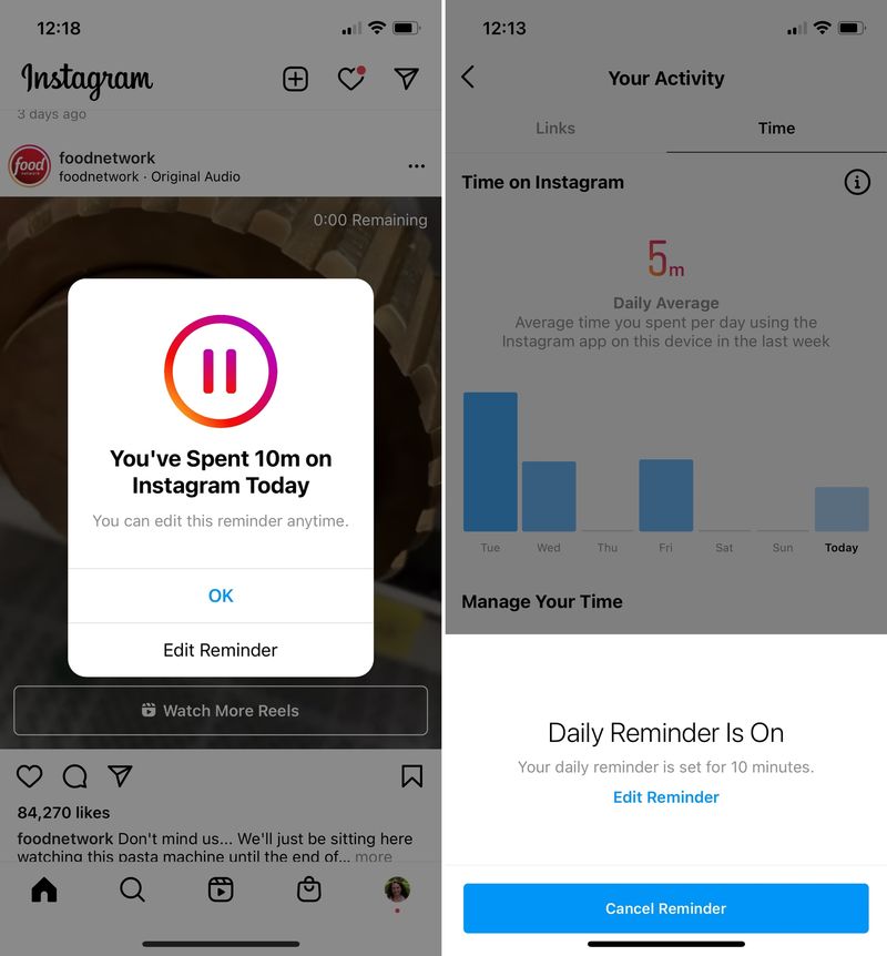 Instagram View Daily Reminder