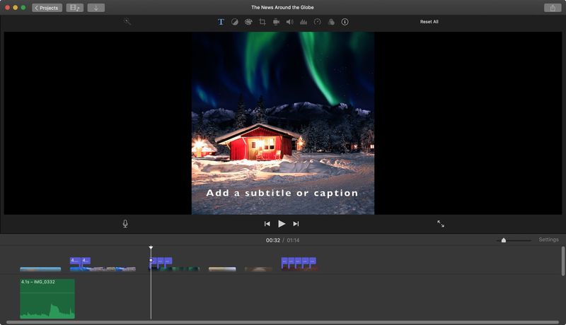 Ajouter une légende de sous-titre iMovie Mac