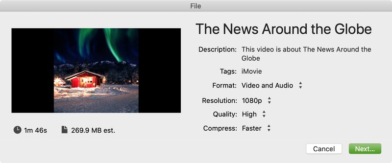 Exporter le fichier vidéo Mac