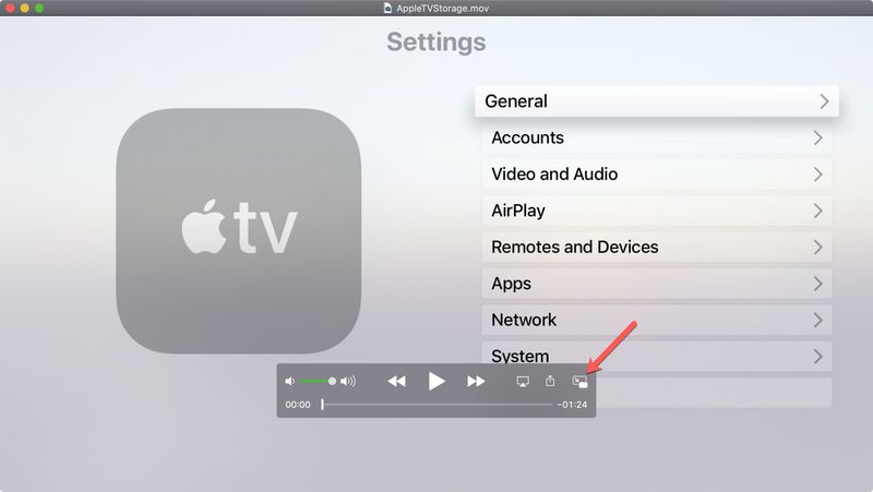Enable picture-in-picture QuickTime Player