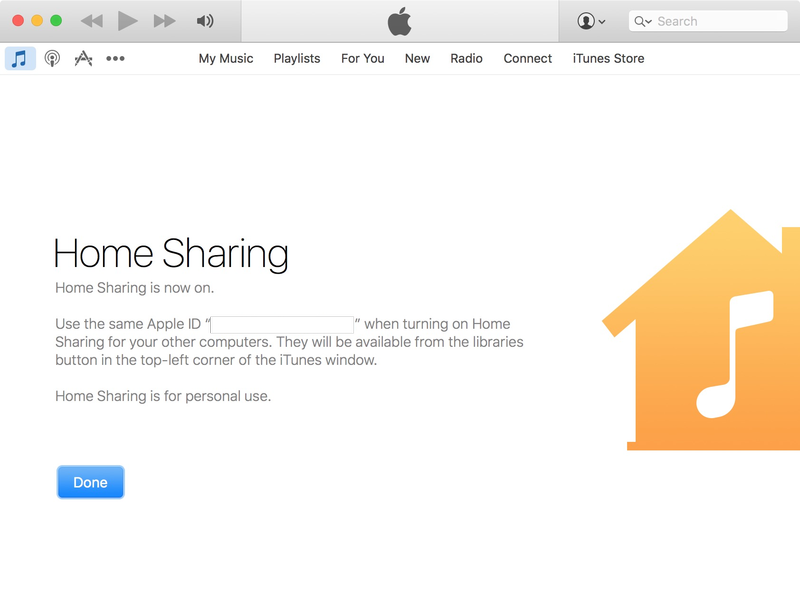 partage à domicile sur iTunes